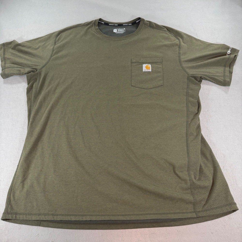 Carhartt Pocket T Shirt Green Loose Fit Workwear Tee Mens Large